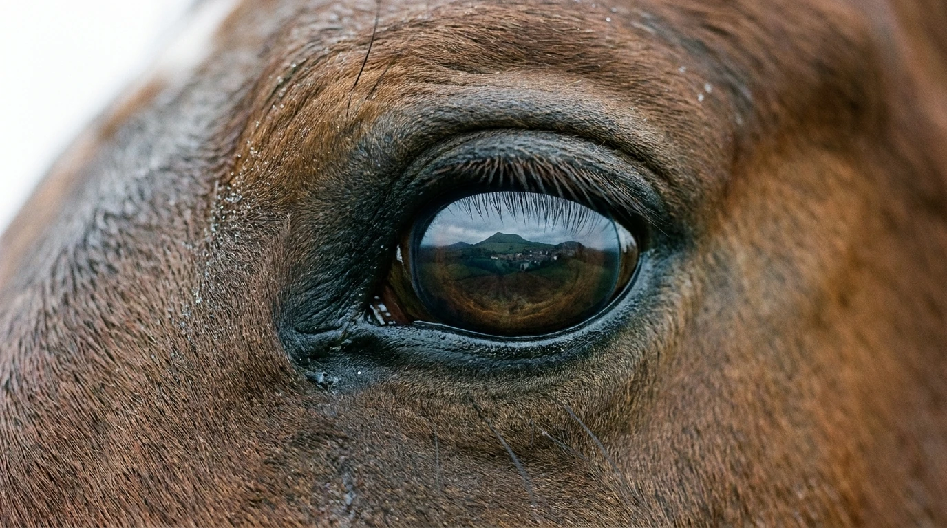 Un regard de cheval au Centre Equestre de la Maronne, Saint-Martin-Valmeroux