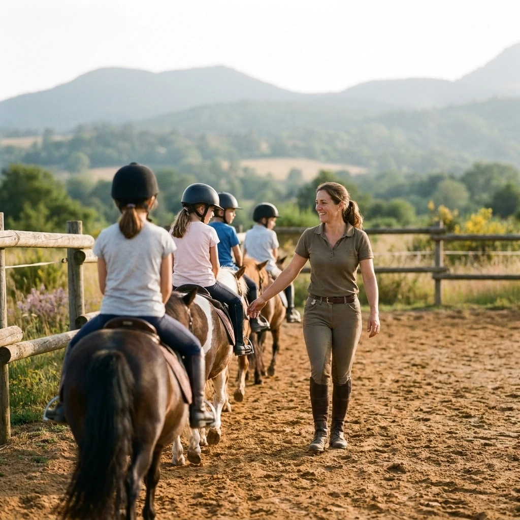 Cours de poney à Saint-Martin-Valmeroux, Cantal